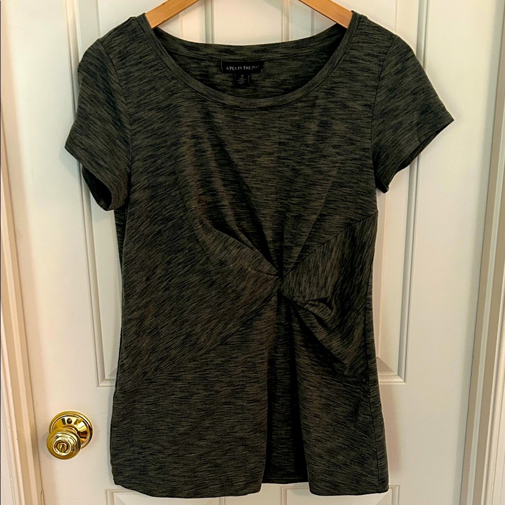 Pea in the Pod Heather Green Short Sleeve Women's Maternity Top size M